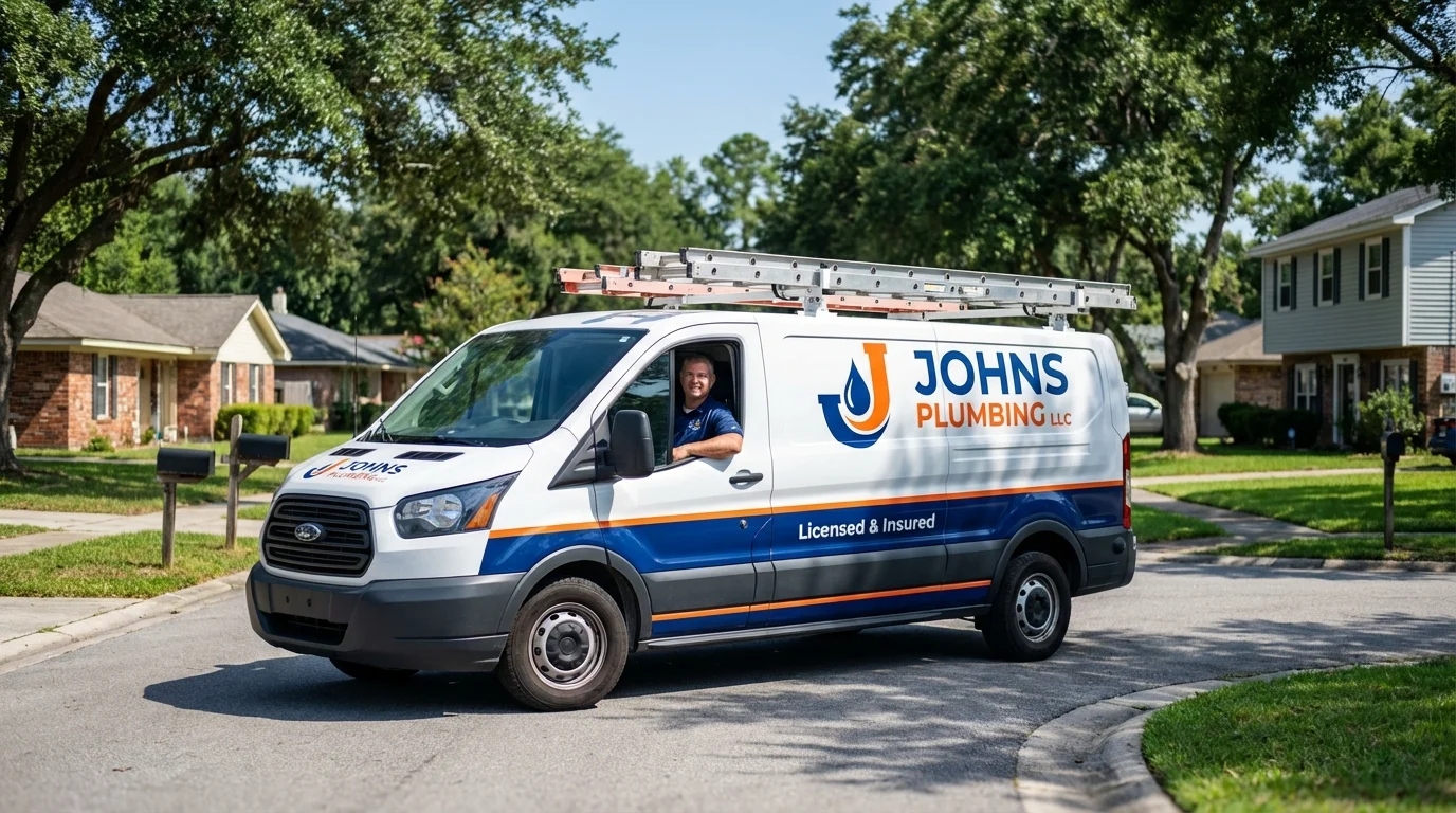 Johns Plumbing LLC service van in Boyceville, WI