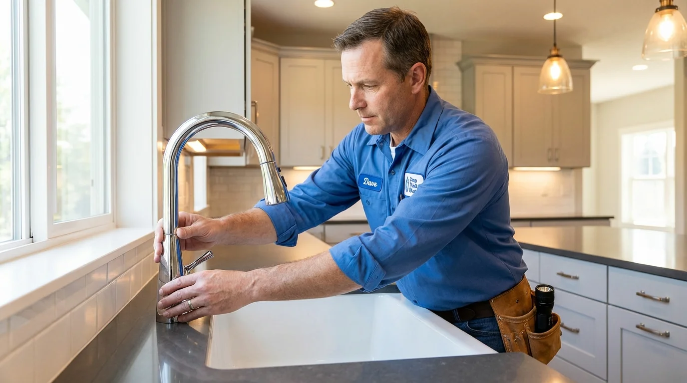 Kitchen faucet installation by Johns Plumbing LLC in Boyceville