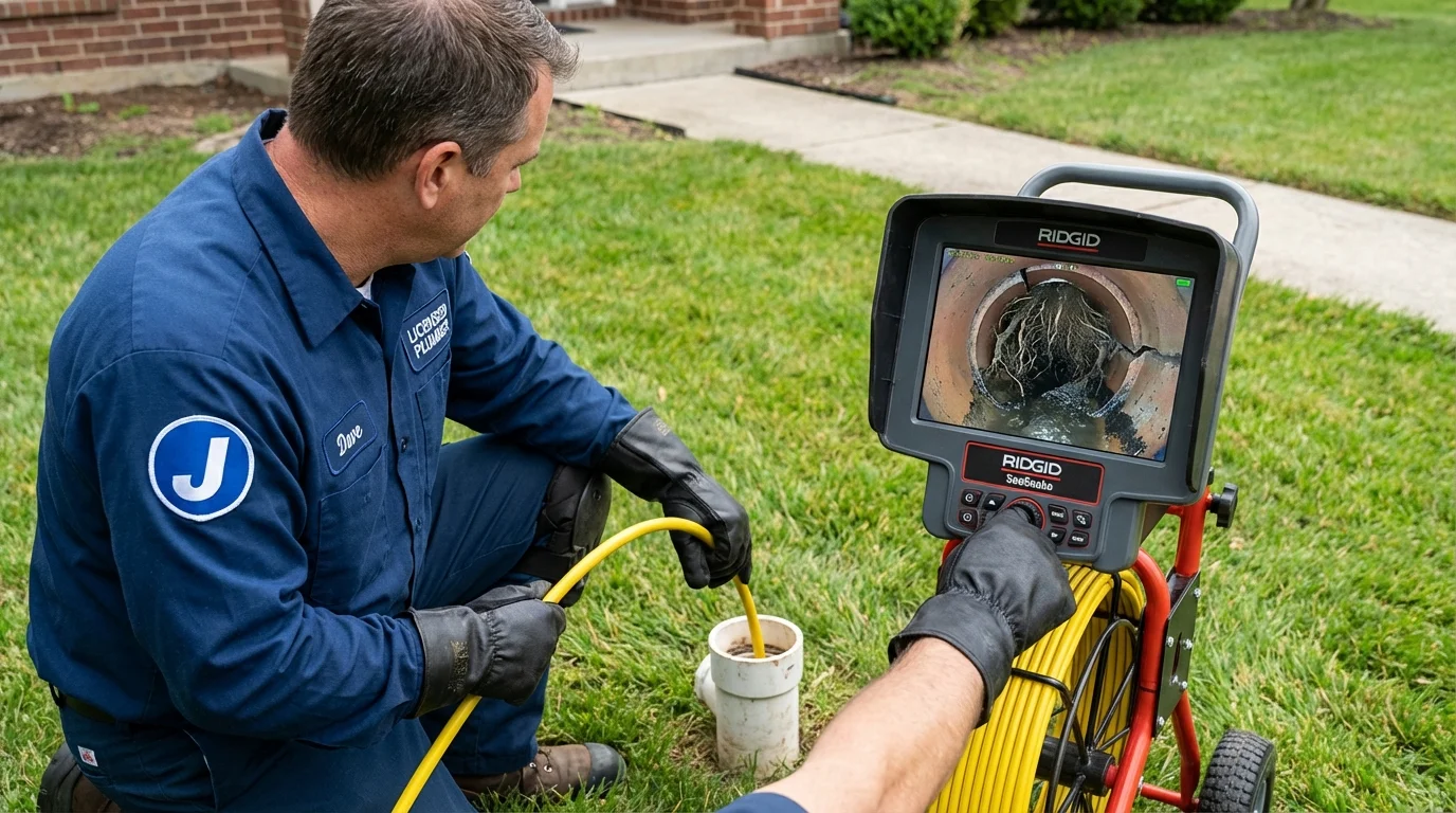 Sewer camera inspection being performed by Johns Plumbing LLC in Boyceville